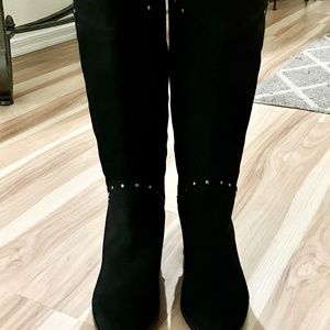 Reba Suede Leather Riveted High Boot